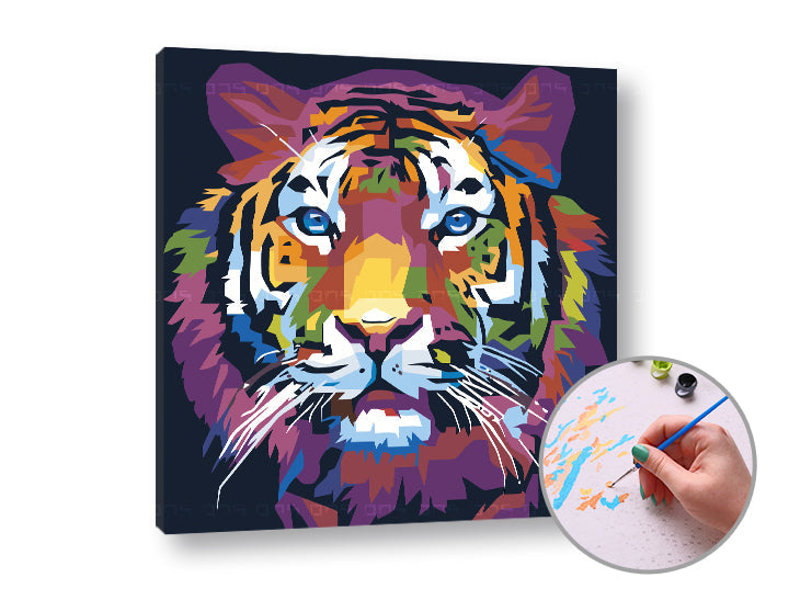 Malen nach Zahlen TIGER JUNGLE | niedriger Schwierigkeitsgrad — Bild 5