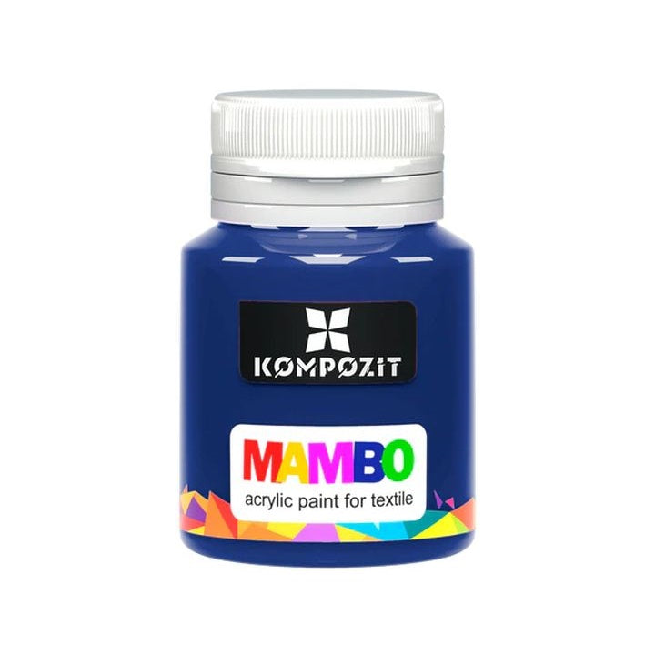MAMBO Acrylfarbe für Textil und Leder 20 ml – 19 Hell Kobalt Blau