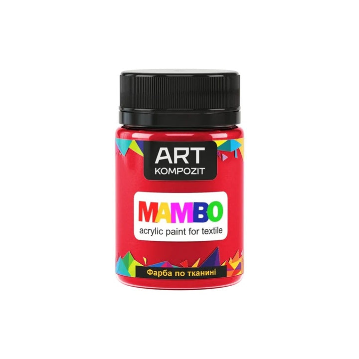 MAMBO Acrylfarbe für Textil und Leder 50 ml | verschiedene Farbtöne - Rot