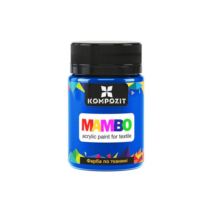 MAMBO Acrylfarbe für Textil und Leder 50 ml | verschiedene Farbtöne - Blau tief