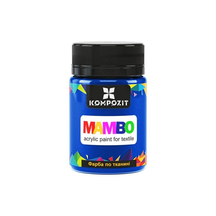 MAMBO Acrylfarbe für Textil und Leder 50 ml | verschiedene Farbtöne - Kobaltblau