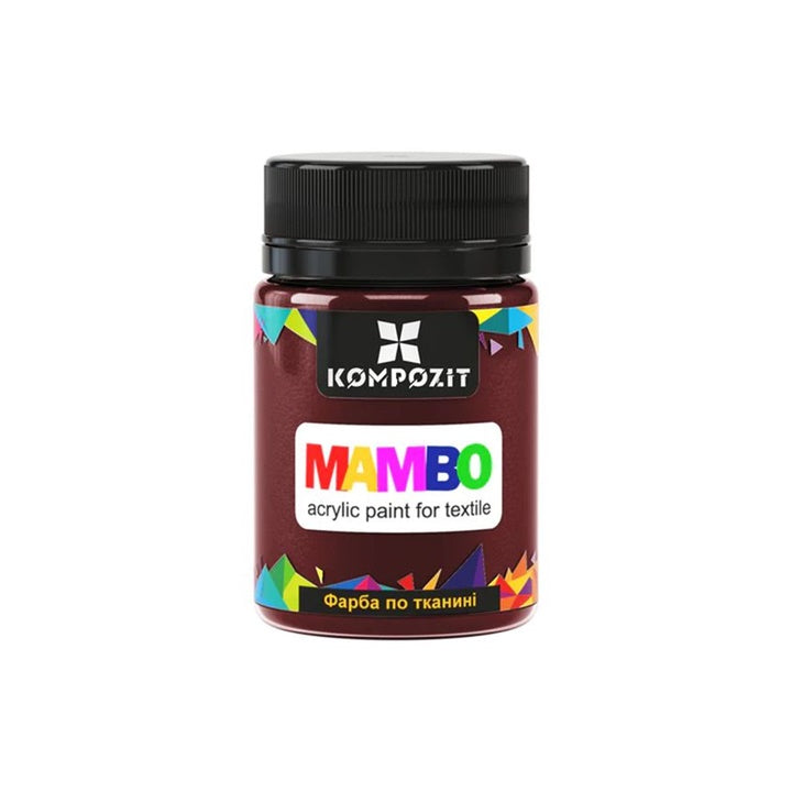 MAMBO Acrylfarbe für Textil und Leder 50 ml | verschiedene Farbtöne - Gebrannte Umbra