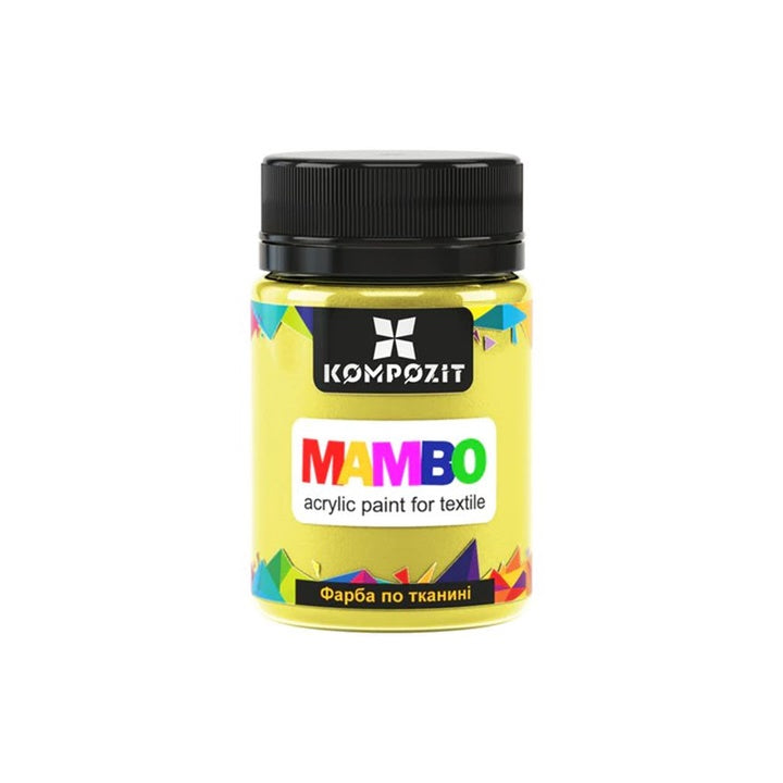 MAMBO Acrylfarbe für Textil und Leder 50 ml | verschiedene Farbtöne - Zitronengelb
