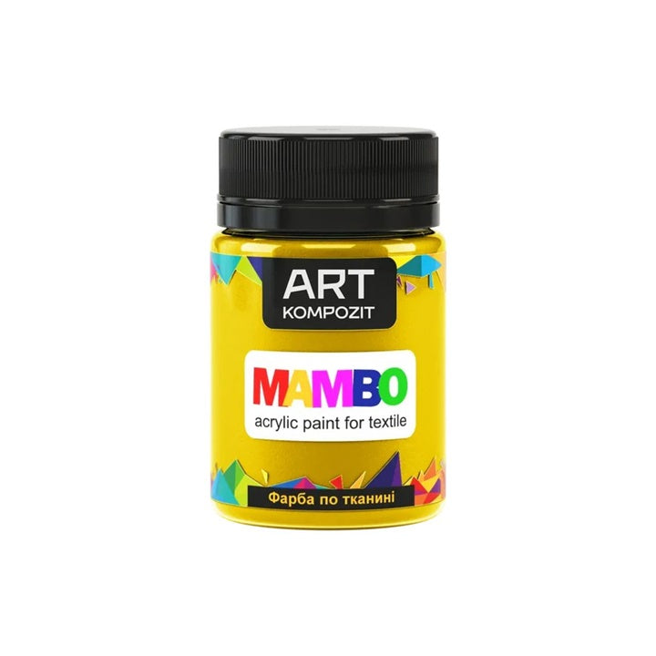 MAMBO Acrylfarbe für Textil und Leder 50 ml | verschiedene Farbtöne - Grundgelb