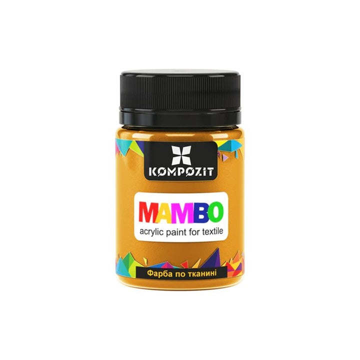MAMBO Acrylfarbe für Textil und Leder 50 ml | verschiedene Farbtöne - Ockergelb