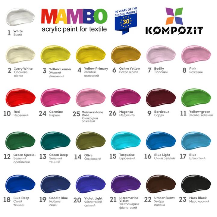 MAMBO Acrylfarben-Set für Textilien und Leder — Bild 10