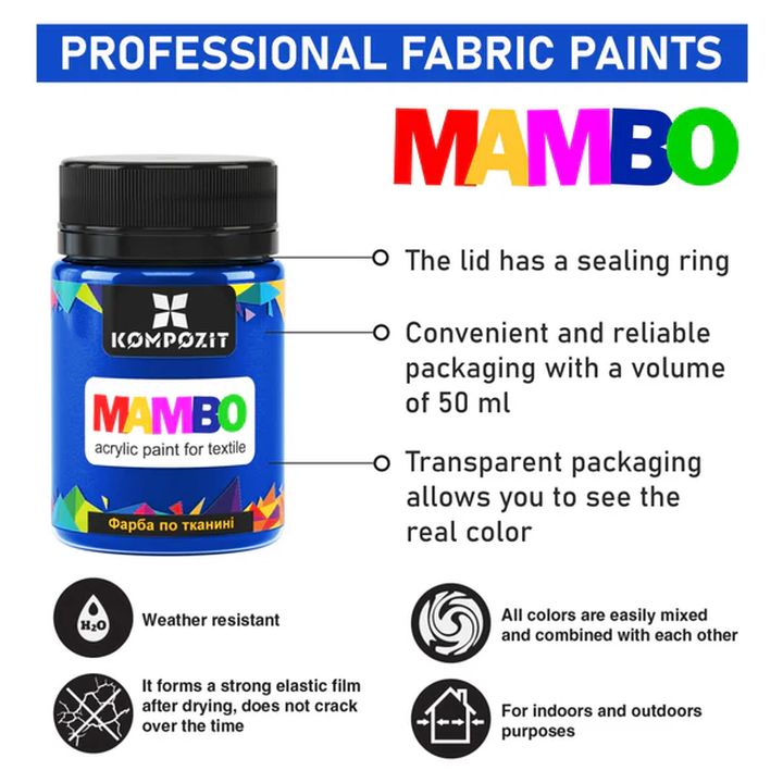 MAMBO Acrylfarben-Set für Textilien und Leder — Bild 11