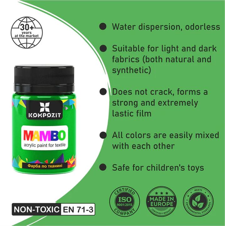 MAMBO Acrylfarben-Set für Textilien und Leder — Bild 12