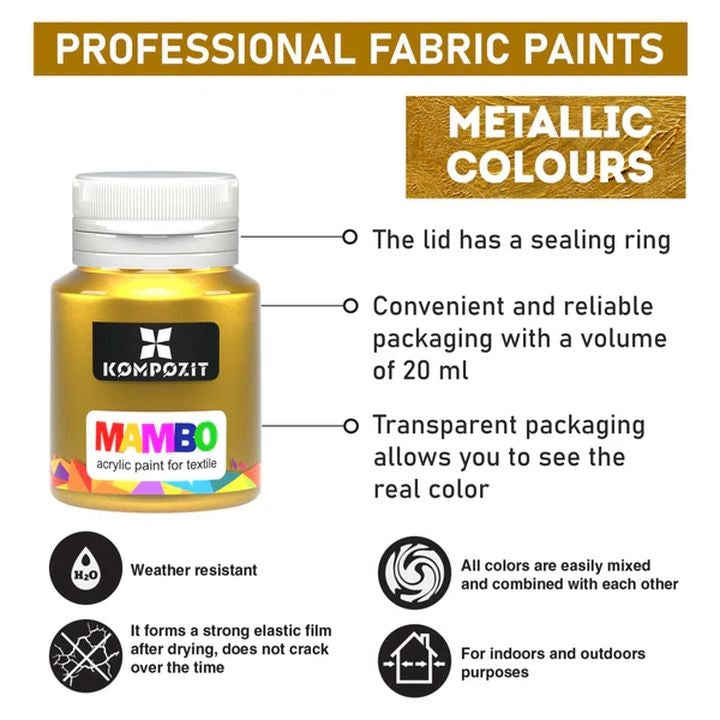 MAMBO Metallic-Farbset für Textilien und Leder — Bild 10