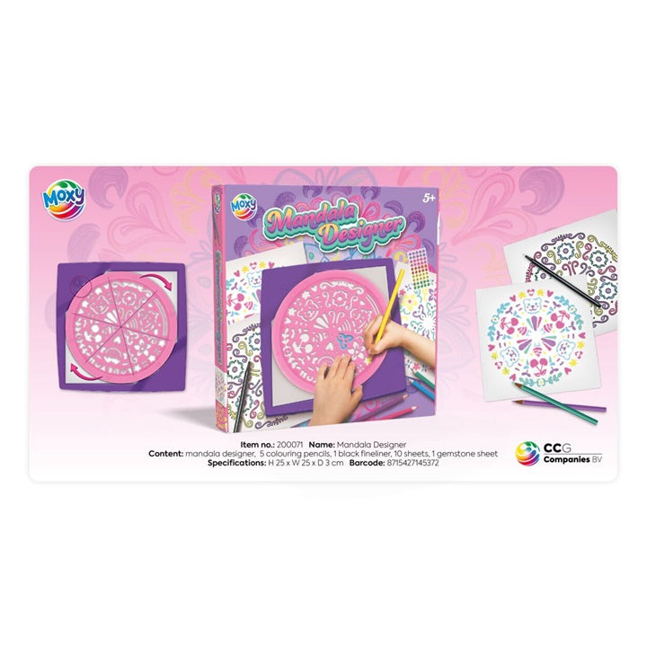Nahaufnahme einer Mandala-Schablone aus dem ARTMIE Set zur Erstellung symmetrischer Muster.