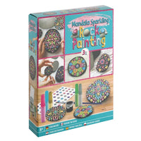 Mandala Rock Painting Kit - 3 Steine &amp; Glitzerfarben — Bild 1