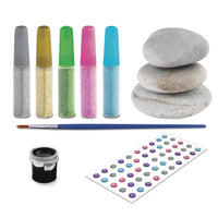Mandala Rock Painting Kit - 3 Steine &amp; Glitzerfarben — Bild 5