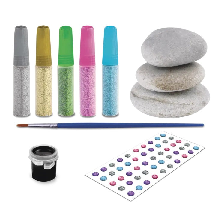 Mandala Rock Painting Kit - 3 Steine &amp; Glitzerfarben — Bild 5