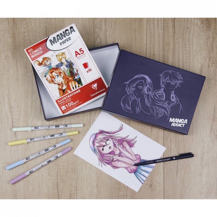 Manga Zeichen-Set CLAIREFONTAINE Manga Addict Tombow A5 - 50 Blatt