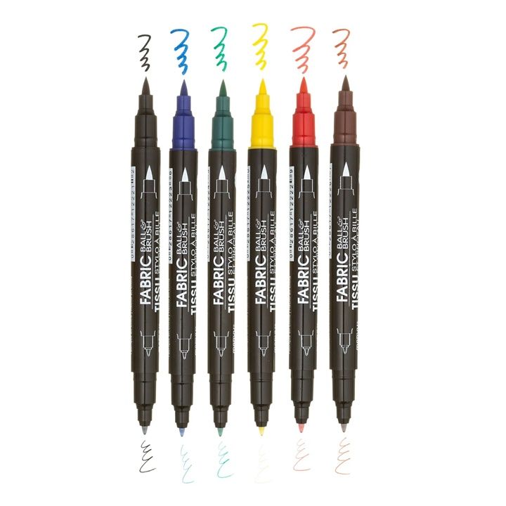 Marvy 122-S Textilmarker mit Rund- und Pinselspitze | verschiedene Farben — Bild 1