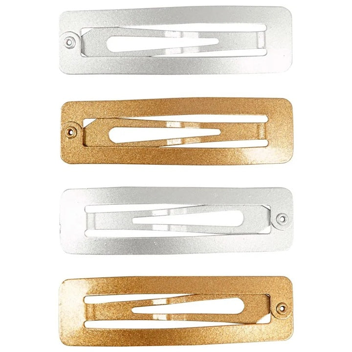 Metall-Haarspangen in Gold und Silber 4 Stk. | verschiedene Größen — Bild 1
