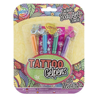 Metallic Tattoo-Gelstifte 4er-Set mit Schablonen | verschiedene Sets — Bild 1