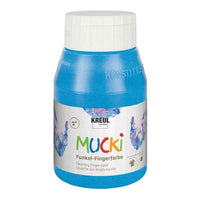 MUCKI Glanz-Fingerfarben für Kinder 500 ml – diamond Blau