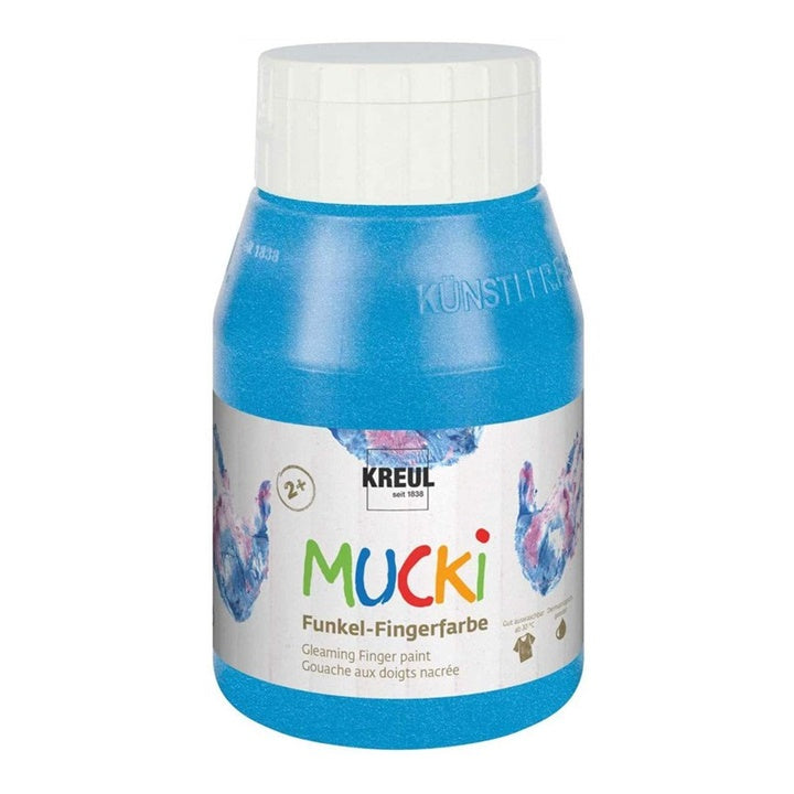 MUCKI Glanz-Fingerfarben für Kinder 500 ml – diamond Blau
