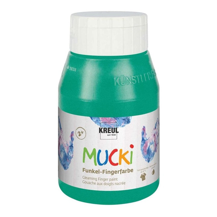 MUCKI Glanz-Fingerfarben für Kinder 500 ml – smaragdgrün