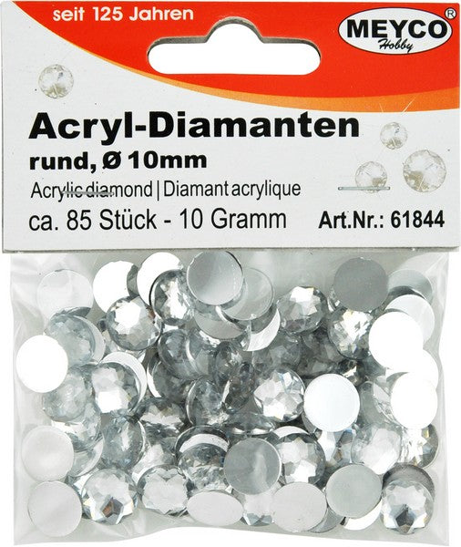 Dekorative Acryl-Diamanten – 10 mm (85 ks)