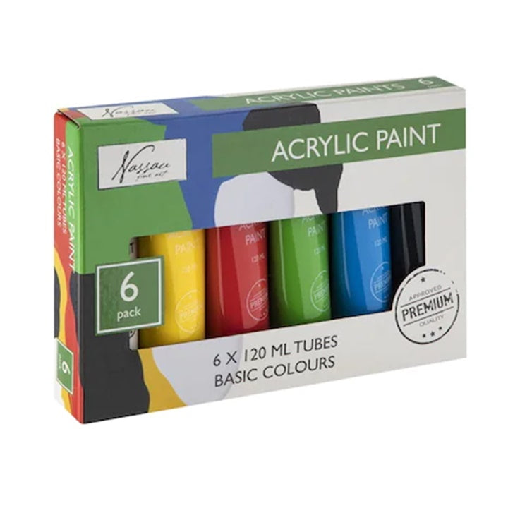 Nassau Acrylfarben Set 6x120ml BASIC COLOURS — Bild 2