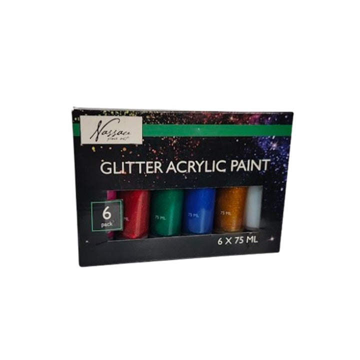Nassau-Acrylfarben-Set 6x75ml GLITTER — Bild 3