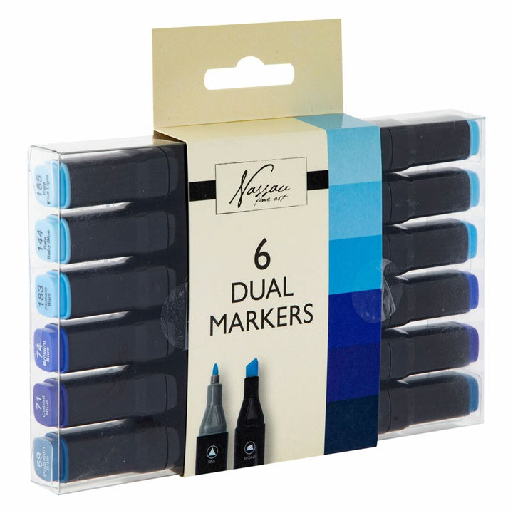 Nassau Dual Marker Set – 6 blaue Farbtöne — Bild 2