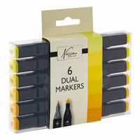 Nassau DUAL MARKERS – Doppelseitige Marker, 6er Set Gelbtöne — Bild 2