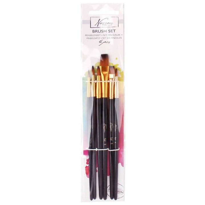 Nassau Fine Art Pinselset mit 6 verschiedenen Pinseln für diverse Maltechniken | ARTMIE