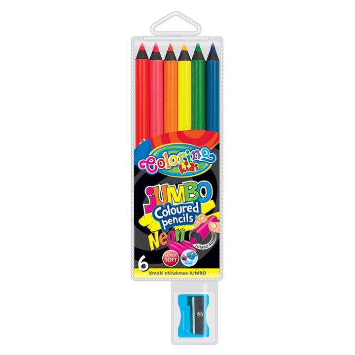 Neon JUMBO Buntstifte mit Anspitzer 6er Set — Bild 1