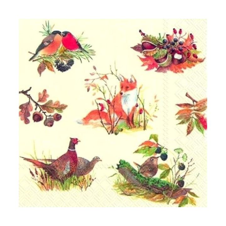 Öko-Servietten für Decoupage Autumn Wildlife – 1 Stk. — Bild 2