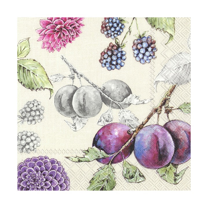 Öko-Servietten für Decoupage Delicious Plums – 1 Stk. — Bild 2