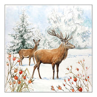 Öko-Servietten für Decoupage – Hirsch im Schnee – 1 Stk. — Bild 1