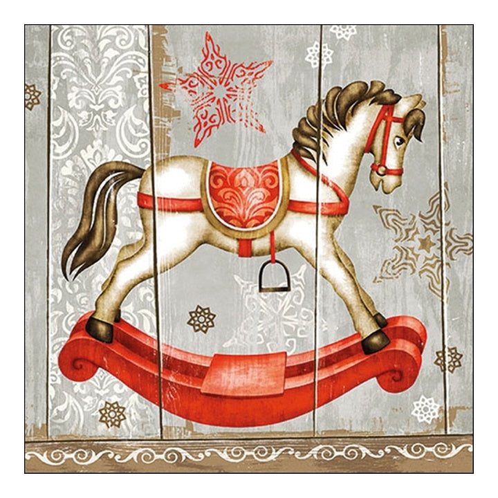 Öko-Servietten für Decoupage Schaukelpferd - 1St. — Bild 2