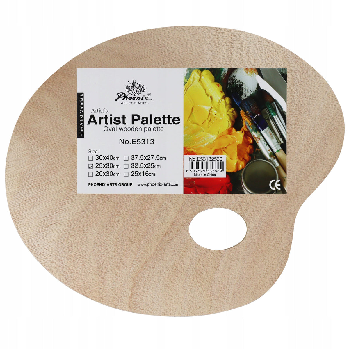 Ovale Holzpalette 30 cm, 5 mm | Phoenix