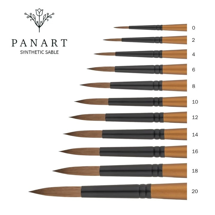 PanArt 1101 – Runder Aquarellpinsel aus Synthetik-Rotmarderhaar | verschiedene Größen — Bild 3