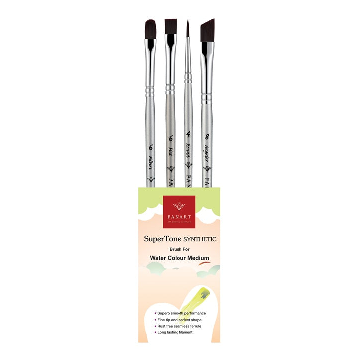 PanArt SuperTone Aquarellpinsel-Set aus Synthetikpinseln, 4 Stück — Bild 1