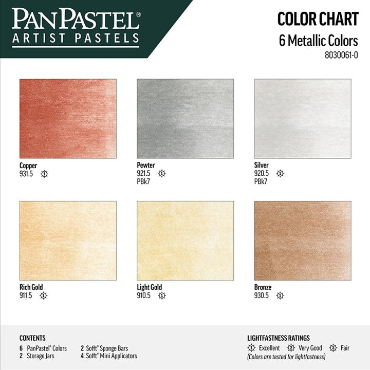PanPastel Metallic Pastell Set - Golden (6 Stück) — Bild 5