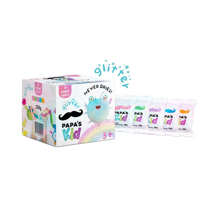 Papa's Kid Pastell- und Glitzerknete-Set für Kinder — Bild 2
