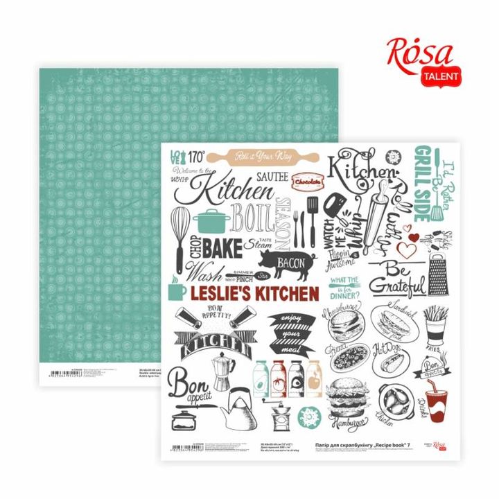 Scrapbooking-Papier 30,48 x 30,48 cm Recipe Book | verschiedene Motive | No. 7