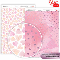 Scrapbooking-Papier Hearts A4 – purple hearts
