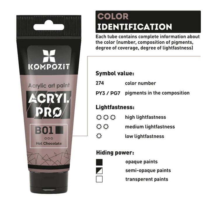 Pastell Acrylfarbe ACRYL PRO ART Kompozit 75 ml | verschiedene Farbtöne — Bild 21