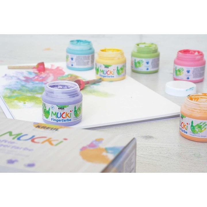 Pastell-Kinderfingerfarben MUCKI / 6er Set à 150 ml — Bild 6