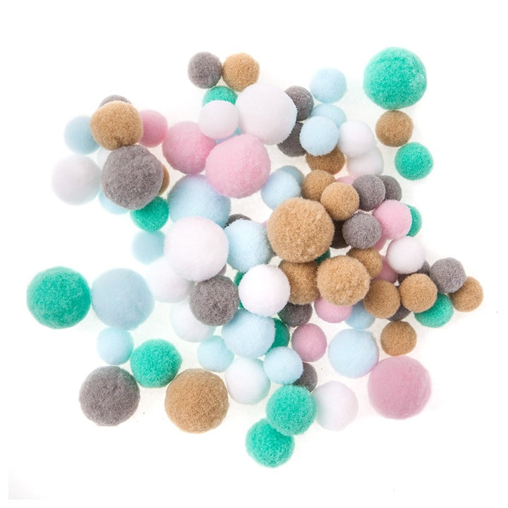 Pastellfarbene Plüsch Pom Poms — Bild 4