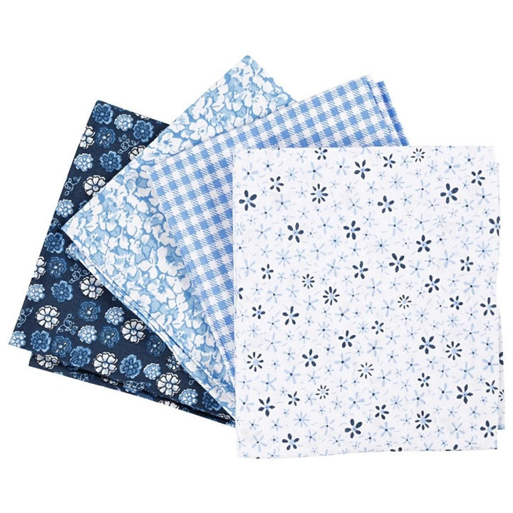 Patchwork-Stoff - Blau - 4 Stück - 45 x 55 cm — Bild 1