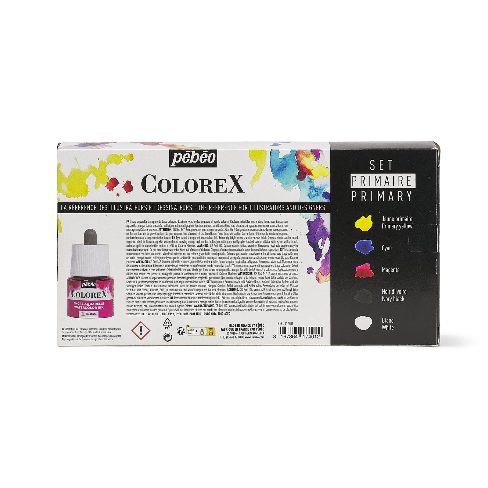 Pebeo Colorex Aquarelltinte Set 5 x 45 ml