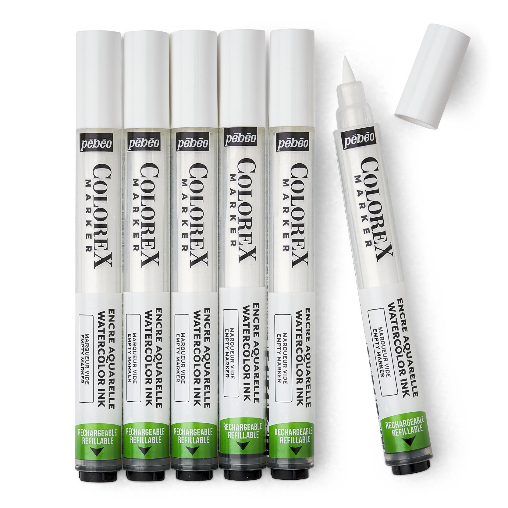 Pebeo Colorex Set leerer nachfüllbarer Marker 6 Stk.