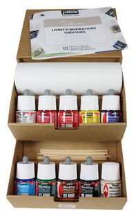 Pebeo Marbling Marmorierfarben-Set 10 x 45 ml