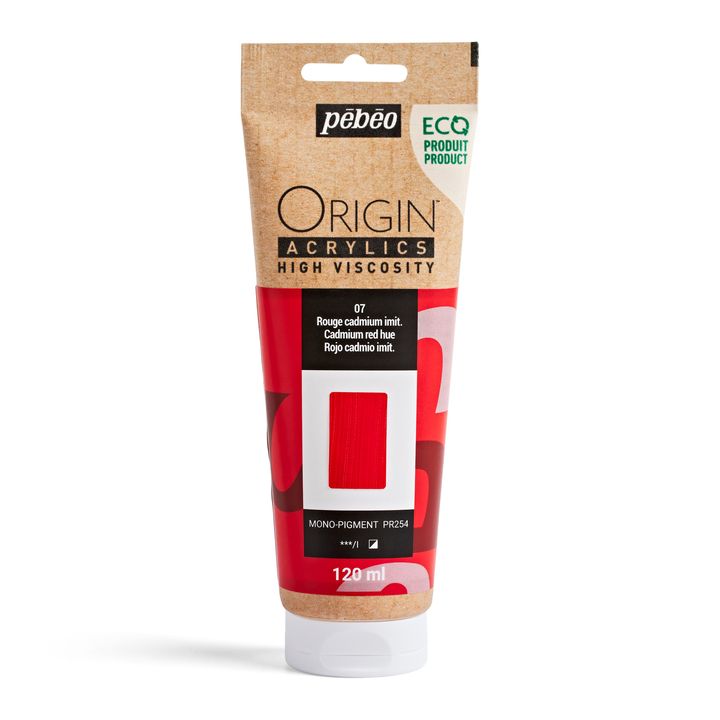 Pebeo ORIGIN Acrylfarbe 120 ml – Kadmiumrot Farbton
